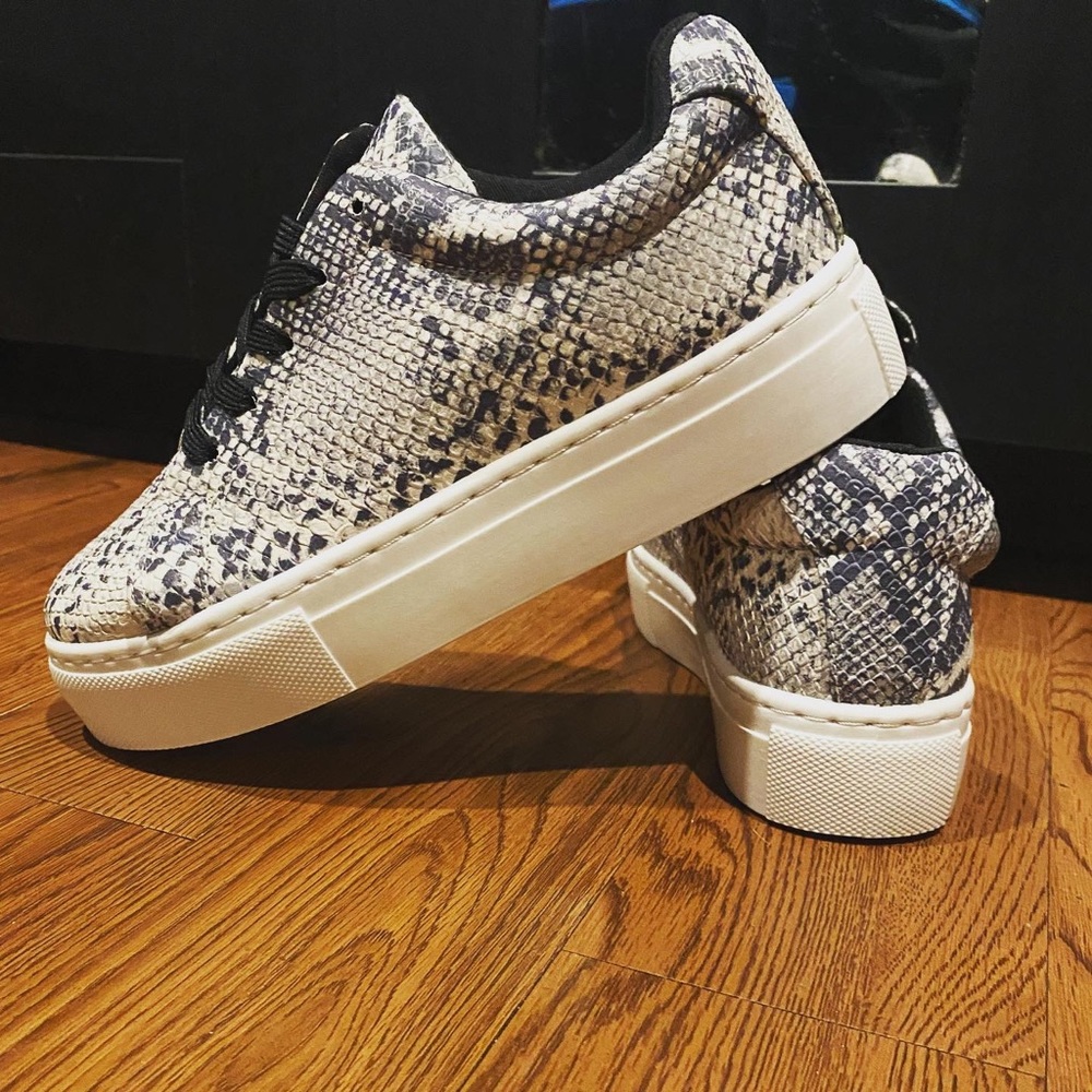 New! Snake Print Sneakers - Picture 3 of 5
